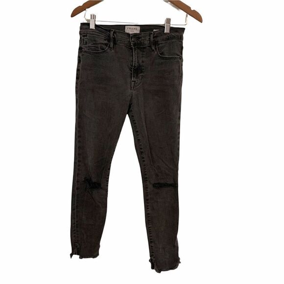 Frame Le High Rise Petal Hem Skinny Jeans - Picture 3 of 6